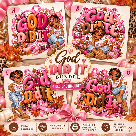 Breast Cancer Awareness PNG Bundle | 4 Designs + FREE Gang Sheet & 2 Bonus Designs