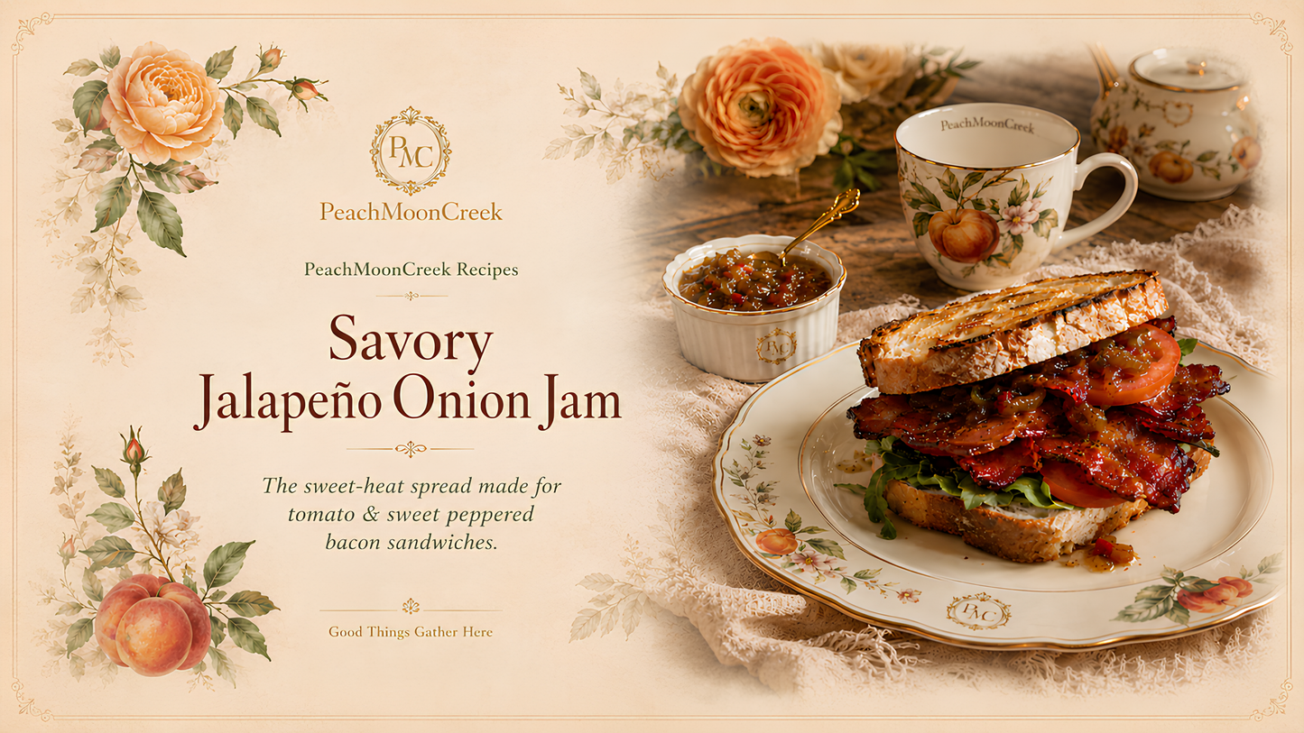 Savory Jalapeño Onion Jam Recipe Card — Printable Digital Download (PNG)